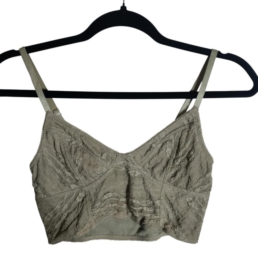 Intimately Free People Lace Bralette Brown Floral Crop Top Small